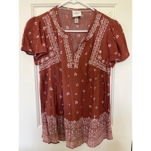 NEW Knox Rose Embroidered Boho Top XS